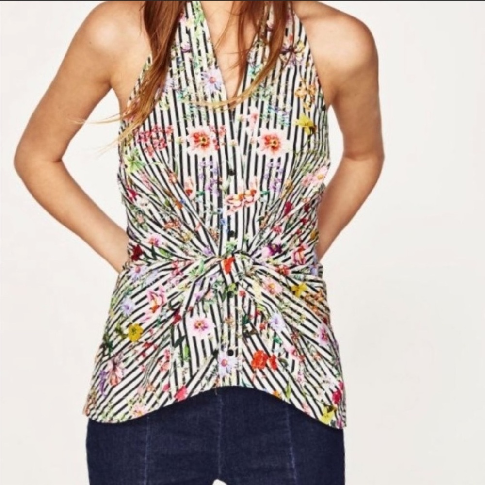 Zara floral halter top